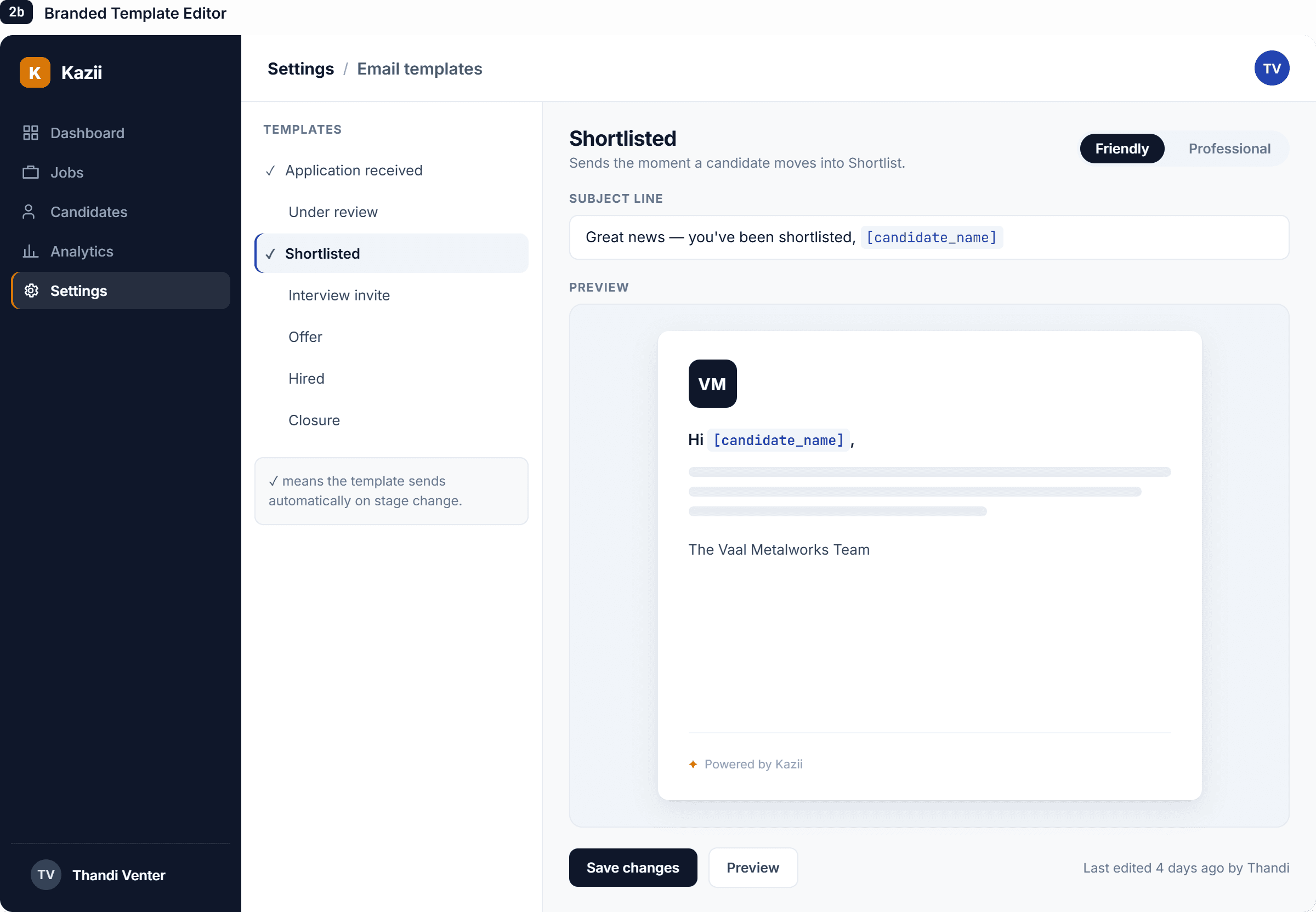 Branded communication templates